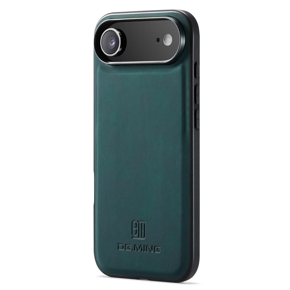 

DG.MING For iPhone 17 Air Case PU Leather Covered PC+TPU Hybrid Phone Shell Green
