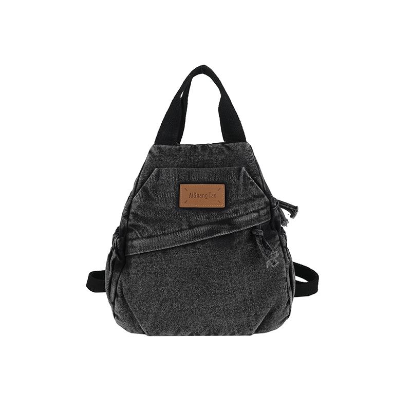 Stor Kapacitet Denim Ryggsäck Multifunktionell Bröstväska Dam Axel Crossbody Väska