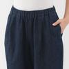 MUJI Women's Cotton Linen Denim Easy Wide Pants, Dark Navy, Size XL, BE1WDA5S