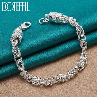 Per bracciali da uomo e da donna, gioielli di moda in argento