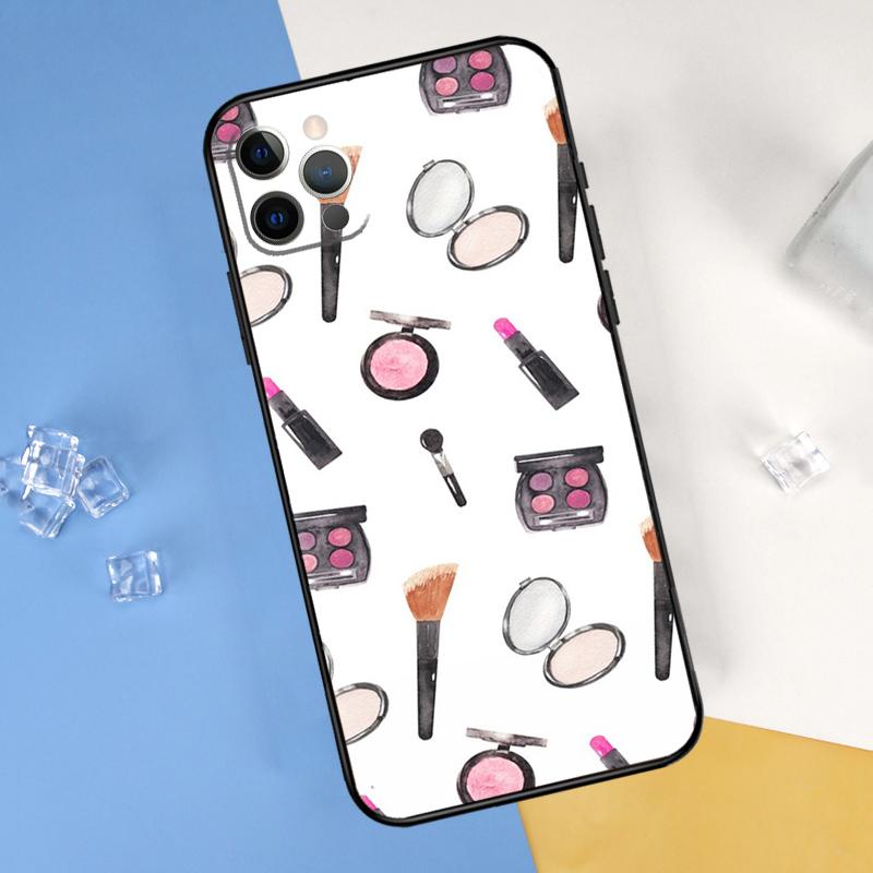 Lipstick Make Up Phone Case For iPhone 16 Pro Max 12 13 Mini 11 14 15 Pro Max XR 16 15 Plus 16e Cover Shell