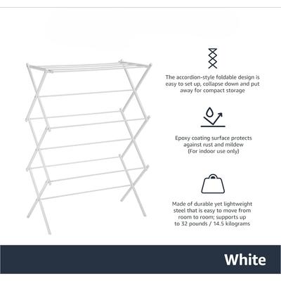 Folding Clothes Rack Bedroom Floor-mounted Thickened Clothes Rail Easy To Store Indoor and Outdoor Vertical Towel Rack for Home Use.