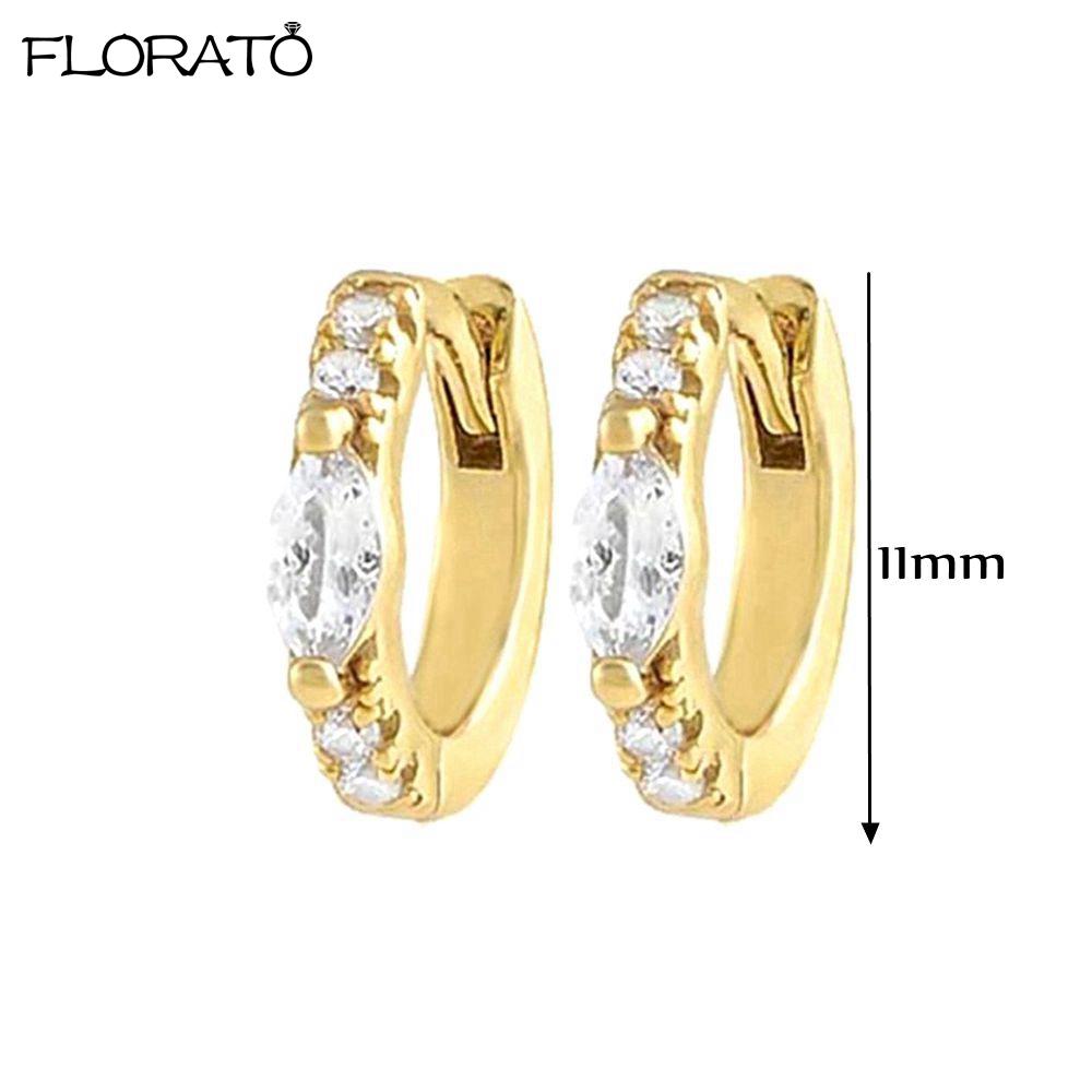 

925 Sterling Silver Needle Luxury Cubic Zirconia Gold Color Small Hoop Earrings for Women Luxury Circle Crystal Girls Jewelry