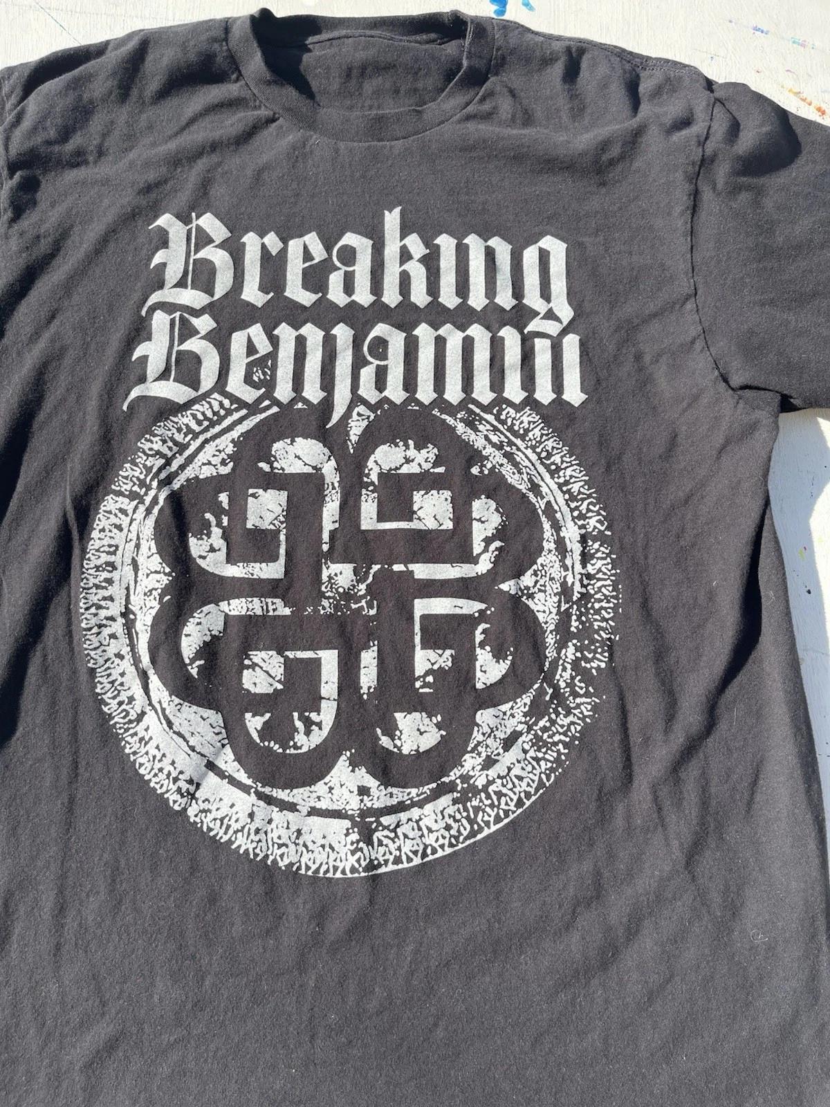 

Men s Breaking Benjamin T-Shirt Black Spell-Out NO SIZE Y2K Rap Rock Emo NuMETAL 3XL