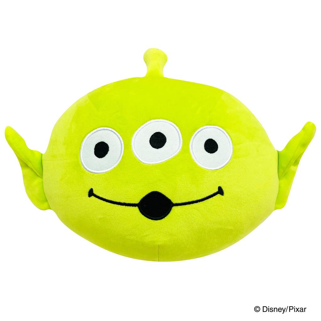 MORIPiLO Hugging Pillow Disney Toy Story Alien (Mochi Koron Cushion) Soft and Fluffy Texture, Gentle On the Skin, Plush Toy, Nap Pillow, Green Man, 34