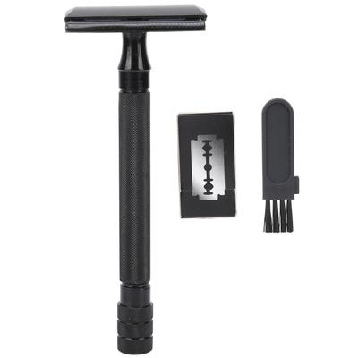 Shaving Razor Double Edge Beard Body Hair Trimmring Portable Long Handle Razor with 5 Blades