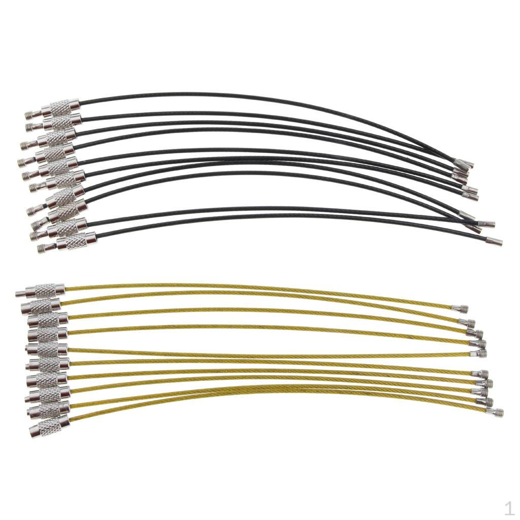 20Pcs Loop Luggage Tag Loops Stainless Steel Wire Straps