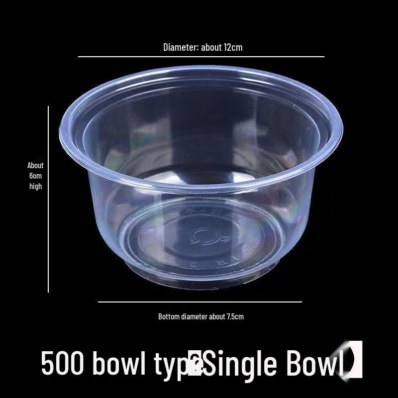 Durable Clear Disposable Plastic Bowl - High Temp Resistant, Perfect for Home & Commercial Use, No Lid Required