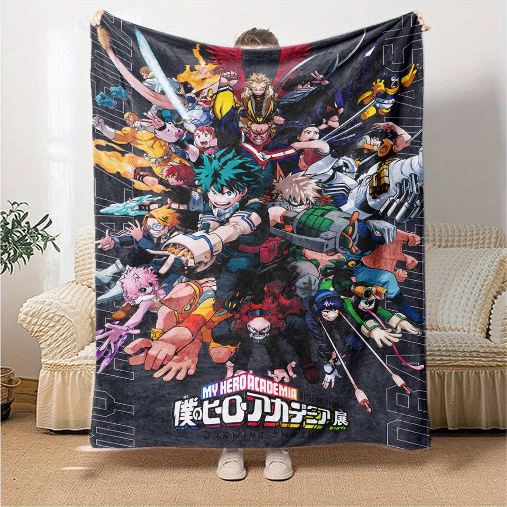 Anime Hero Academia Print Flannel Blanket High Quality Warm Comfortable Cover for All Seasons Perfect for Gifts Home Decor