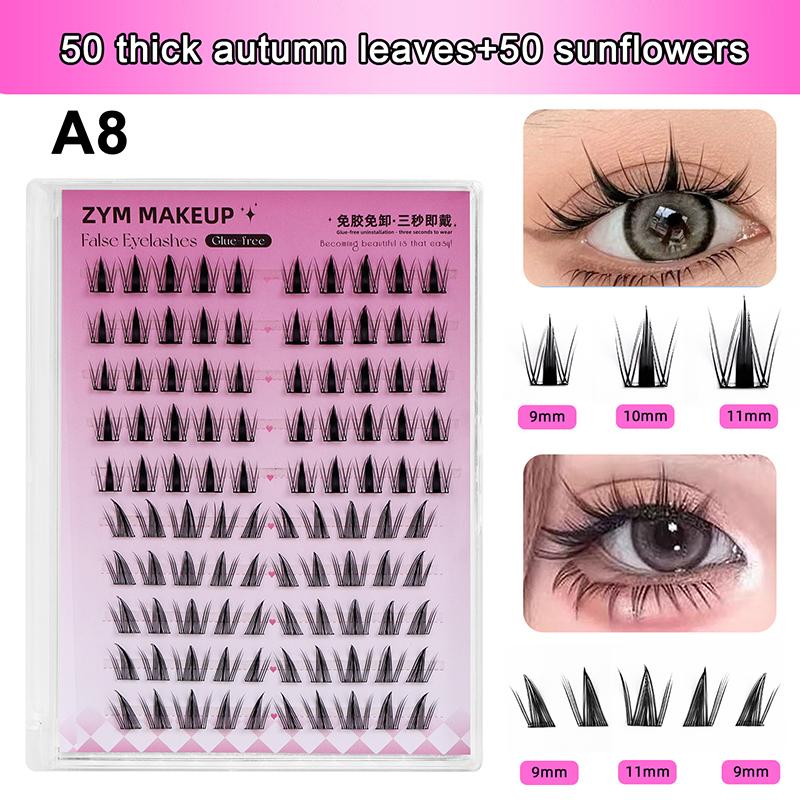 1 Box Self Adhesive Eyelash,Pre Glued Eyelash,Cluster Eyelash,No Need Glue,Easy To Put On, Diy Eyelash Extension