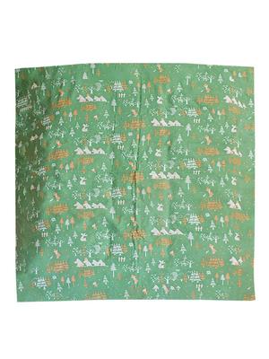 Moomin Multi Gauze Made In Double Nursing 100 X 100 Cm and Blanket, Japan, Gauze, Swaddle, Cape, Throw, (Stars Forest_Green)