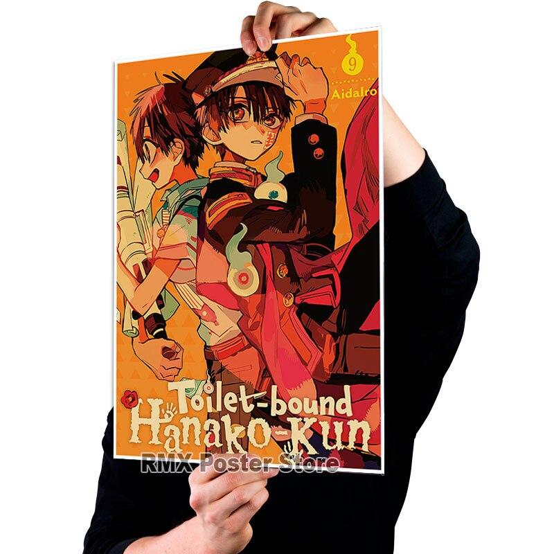 Anime toaleta Hanako Kun plakaty biały papier powlekany obrazy do dekoracji wnętrz naklejki ścienne dekoracja pokoju mural