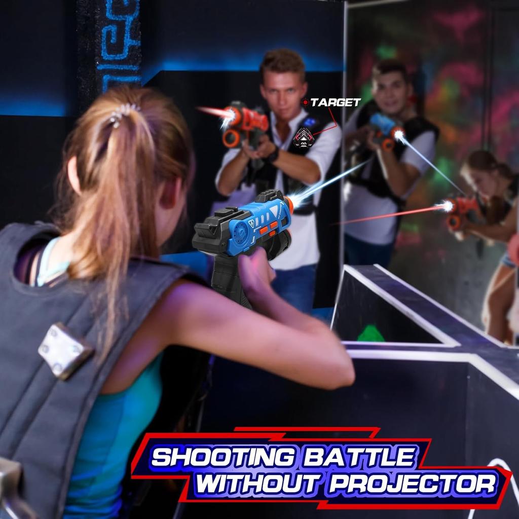 VATOS Infrared Laser Tag Projector Duck Hunts Shooting Game 2 Players Cstag Pistol Guns Toy Indoor Game For Kids Boys Girl Gift