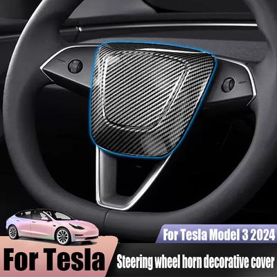 For Tesla Model 3 2024 Steering Wheel Horn Decorative Cover Car Interior Decoration Products ABS Material