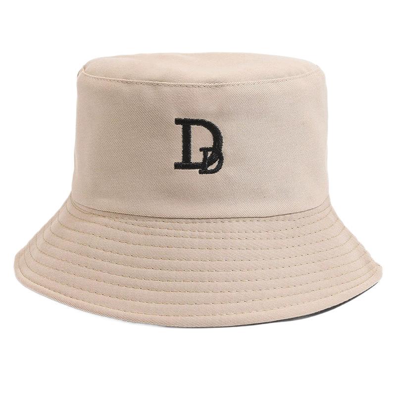 Double-sided Bucket Hat Female Embroidery Two-sided with Sun Hat Four Seasons Fashion Basin Hat Fresh Bucket Hat