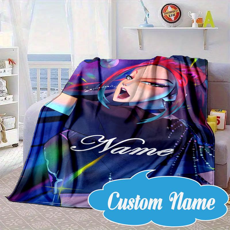 Custom Name Fantasy Night Trio K-Pop Blanket bed sofa Blanket Flannel Blanket for Camping, Hiking, Picnic Essentials,gift for Fan family