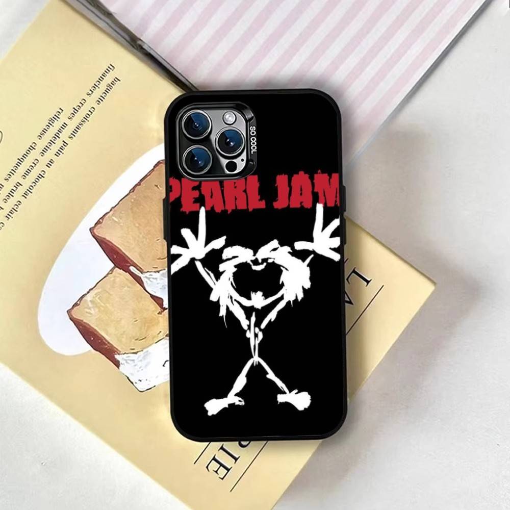 P-Pearl J-Jam Phone Case For iPhone 17,16,15,14,13,12,11 Plus,Pro Max,XS,Colorful Silver Phone Case Funda Cover