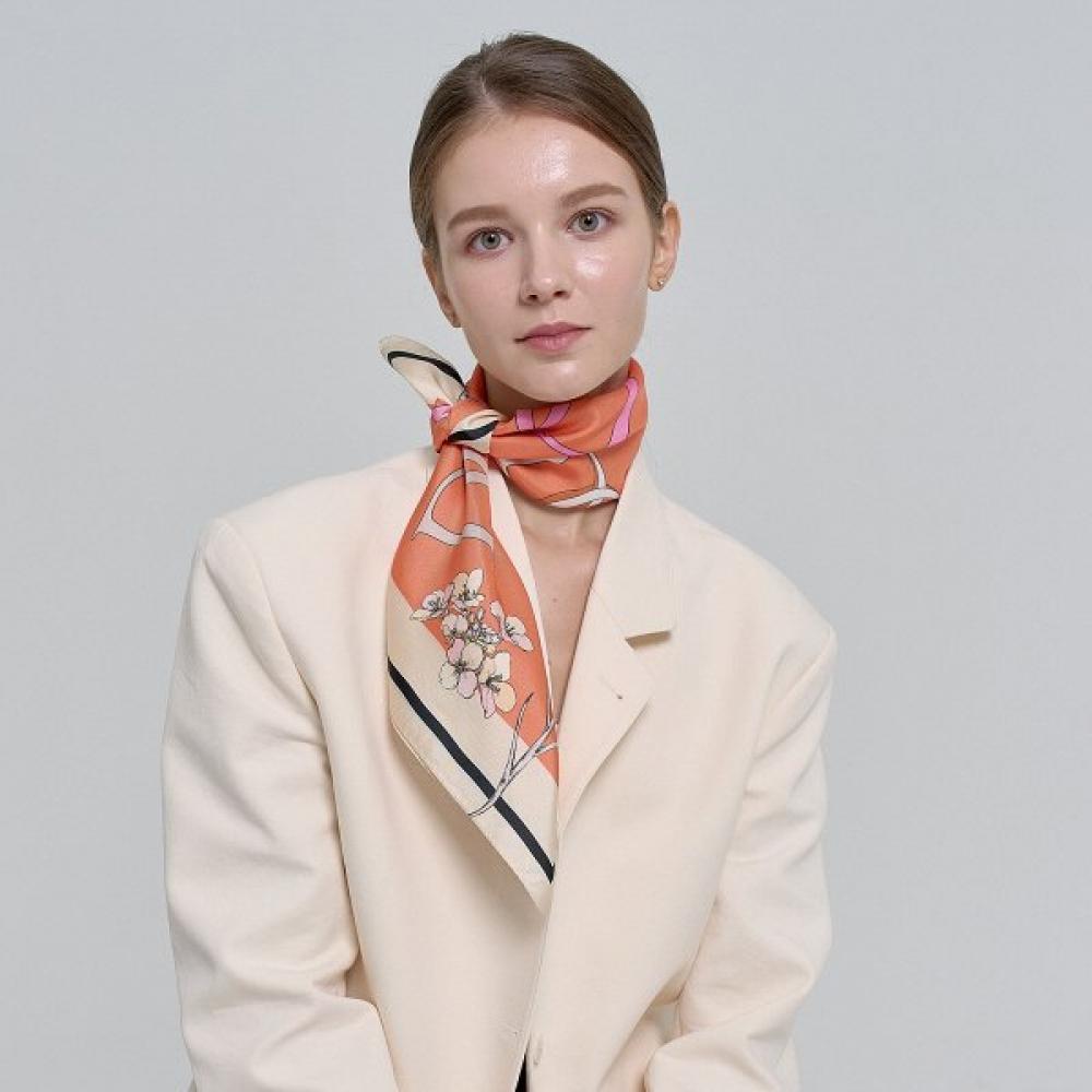 Dal Cashmere Silk Square 65 Orange D Unit Single option