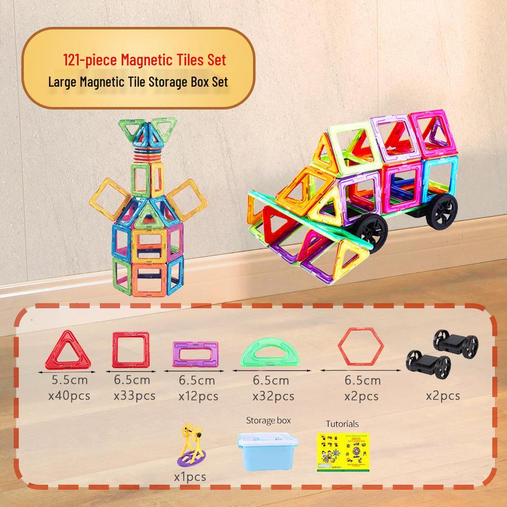 Xinming Large Magnetic Building Blocks - Colorful Educational Tiles & Sticks