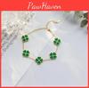 Unique Four Leaf Clover Bracelet And Heart Charm Necklace In Fresh Sweet Style