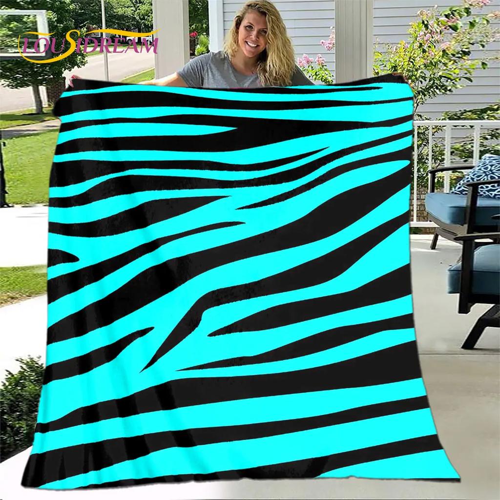 3D Colorful Zebra Pattern Blanket,Flannel Blanket Throw Blanket,Child Warm Blanket for Home Living Room Bedroom Beds Sofa Picnic