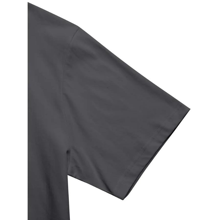 Men's Cotton Casual T-shirt, Round Neck Short Sleeved, Printed with Swiss Mountain Pattern, Regular Style, Slightly Elastic, Suitable for All Seasons