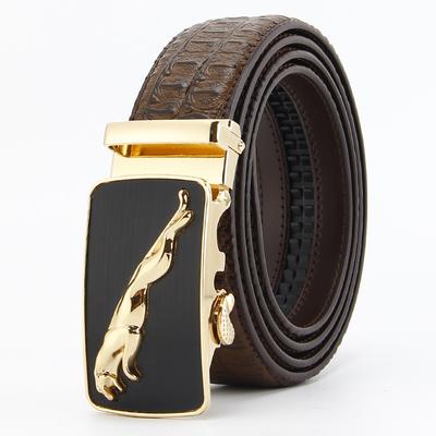 Cowhide Belt for Men's Real Cow 2 Layer Leather Automatic Buckle Business Casual Belt