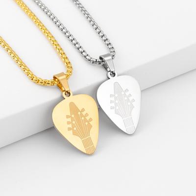 Geometric Stainless Steel Guitar Paddle Pendant Charm Women's Necklace Fashion Christmas Valentine's Day Gift Protector Jewelry