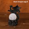 Dragon Egg Resin Ornament with LED Light Halloween Home Decoration Fly Dragon Night Light Sculpture Desk Accessories