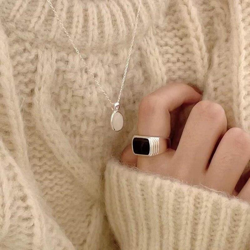 Oval Sterling Pendant Necklace Silver 925 On The Neck Woman Choker Neo -Gothic Designer Luxury Wedding Jewelry Gift Accessories