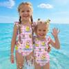Girls One Piece Swimsuit Summer Animal Print Kids Swimwear Sleeveless Casual Beachwear Toddler Bathing Suit for Children