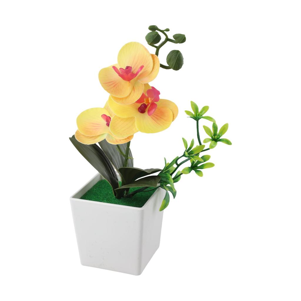 Long Lasting Synthetic Orchids Potted Artificial Flowers Charming Arrangement Fade Resistant Long-lasting Colors