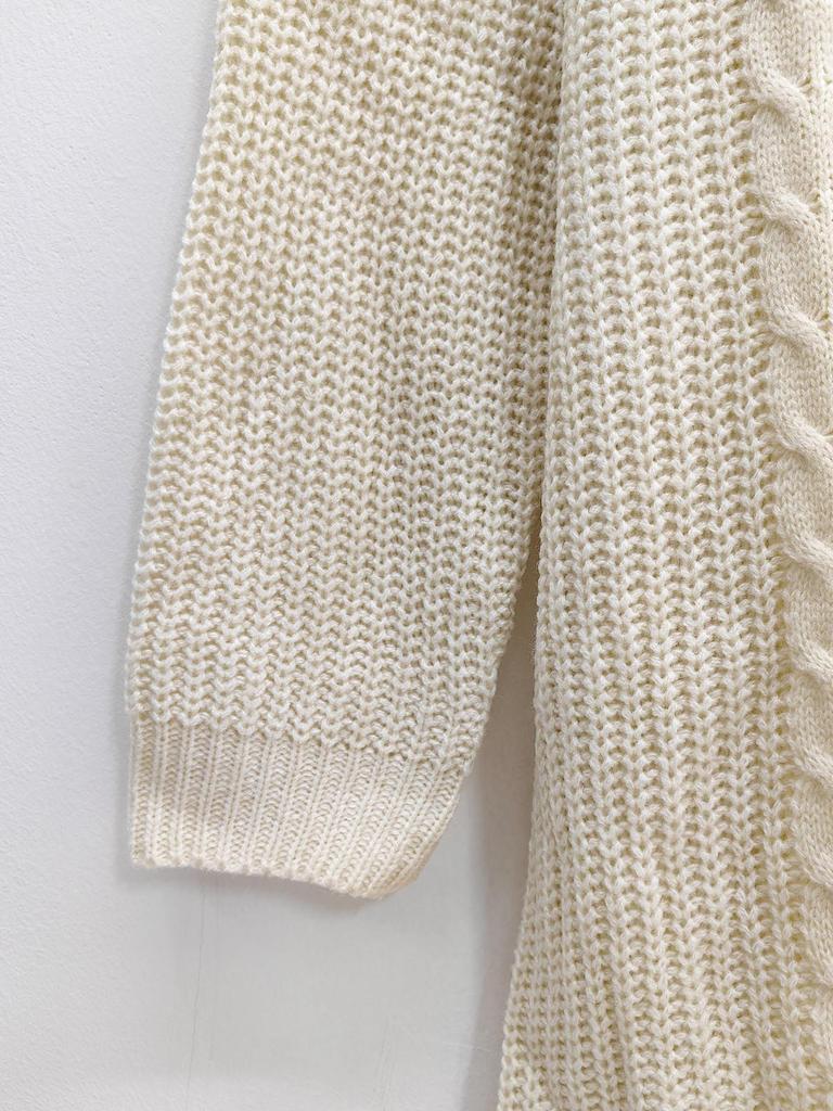 Europeisk og amerikansk dame plussstørrelse dyp V-hals ensfarget strikket ullkjole