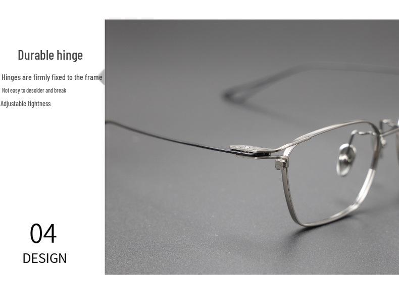 Retro Ultralight Square Pure Titanium Myopia Eyeglass Frames with Anti-Blue Light Coating