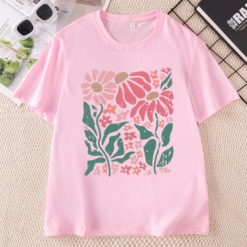 Boho Daisy Flower Tee Shirt Unisexs Botanical Tee Boho Wildflower T Shirt Plan Floral Tshirt Gardener Trendy Tee Unisex Tops