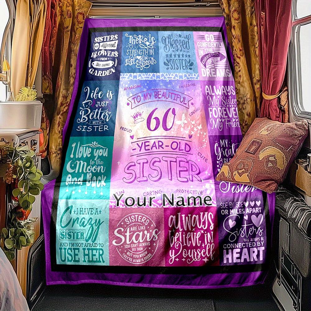 Sister And Friend Blanket Personalized Name Soft Comfortable Stylish Blanket Car Blanket Perfect For Travel Camping Outdoor Home Suitable For All