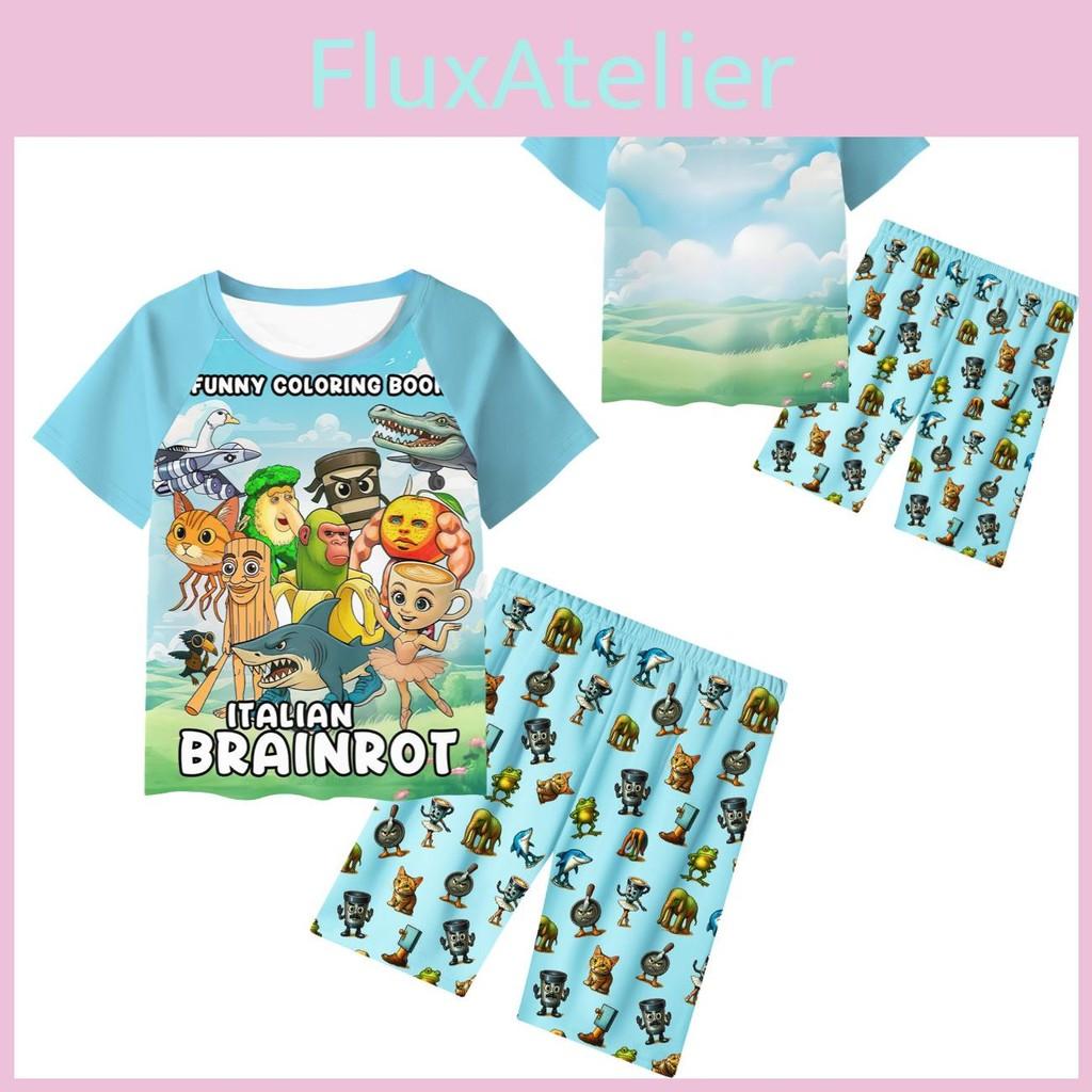 Al Italian Brainrot Tung Tungtung Sahur Pattern Children Home Wear Gift Pajamas