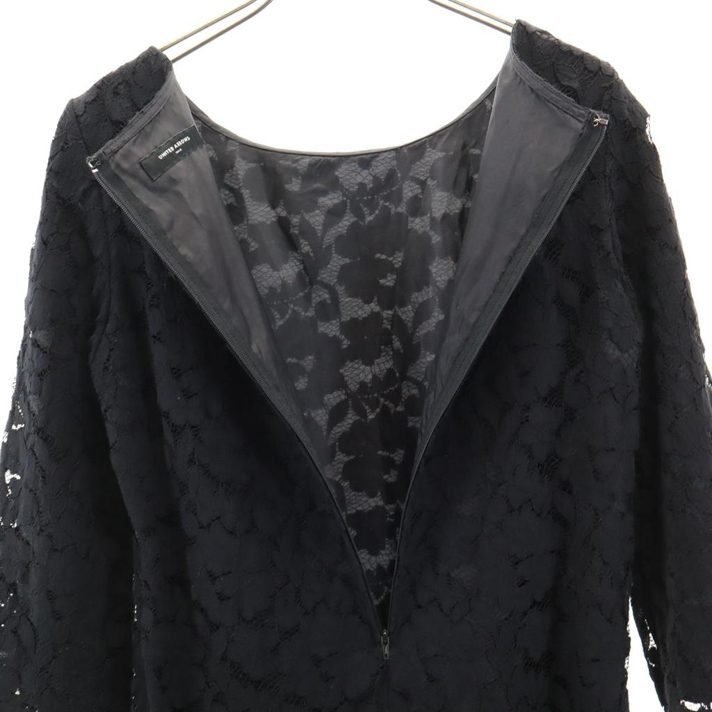 UNITED ARROWS Made In Japan Total Race Long Sleeve Knee-length Dress 40 Women Used