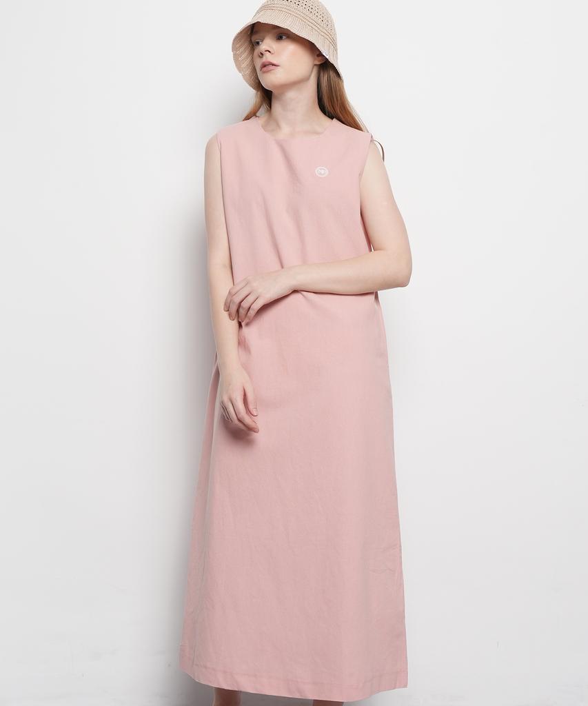 THE-ABON Women'S Summer Cotton Sleeveless Long Dress Sky Blue