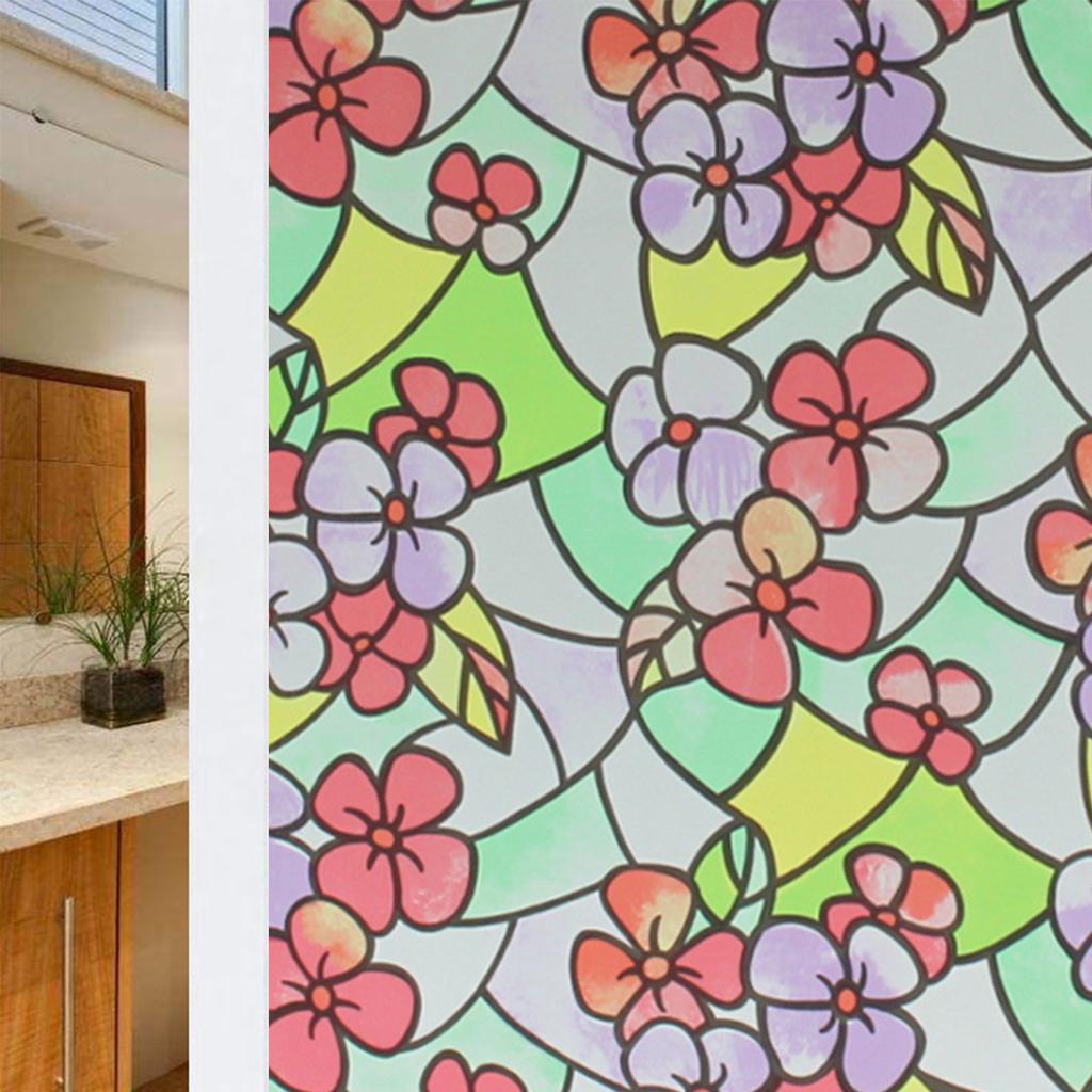 Window Privacy Film Glass WindowFilm Removable Vinyl Door Window CoveringsUV Blocking Sticker for Home Deco