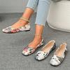 Women's Printed Floral Embroider Shoes Chinese Style Square Toe Shallow Slip-On Ethnic Flats Mixed Colors Plus Sizes2026