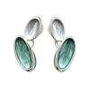 Popular hand-painted enamel color stud earrings double oval splicing design commuting personality versatile light luxury hot-selling earrings
