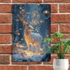 1pc 12x8 Inch Enchanted Deer Glowing Antlers Metal Tin Sign, Winter Snowy Forest Wall Art, Rustic Farmhouse Plaque for Home Bar Kitchen Decor