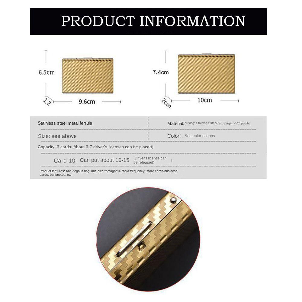 Business 6/10 Slots Credit Card Holder Anti RFID Slim Debit Box Stainless Metal Case Porte Carte Travel