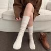 White Lace Wool Calf Socks Women'S Autumn And Winter New Hollow Ballet Style Thin Pile Stockings With Long Boots