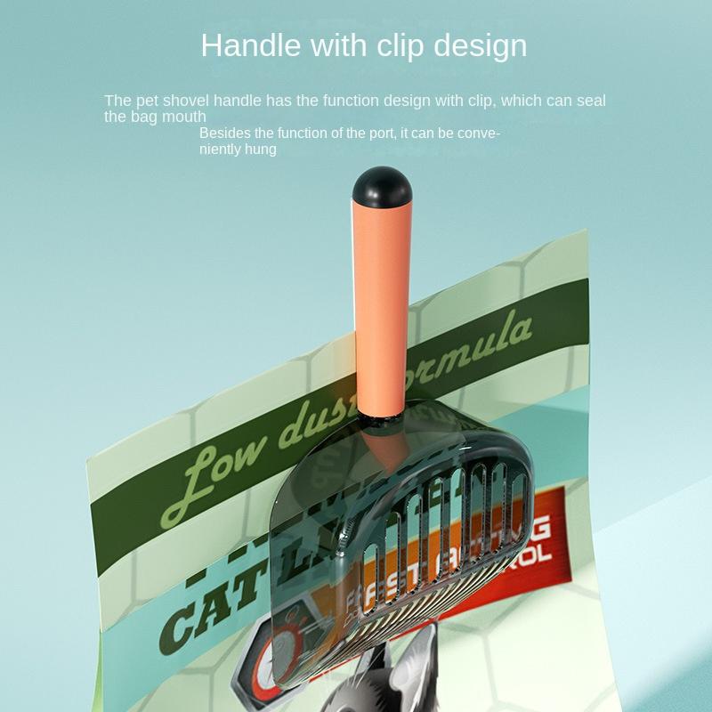 Cat Litter Scoop Plastic Cat Litter Shovel with Base Self Cleaning Cat Litter Box Shovel Kitten Toilet Clean Tools Cat Supplies