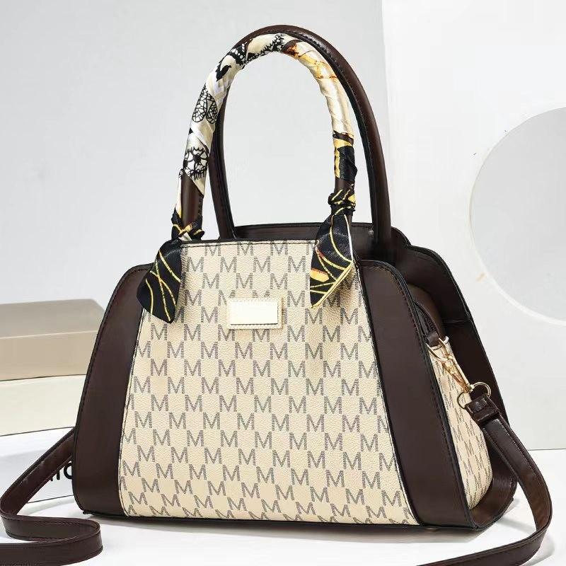 Stylish Women's Large Capacity Printed Tote Bag Perfect For Moms In Black Coffee And Beige