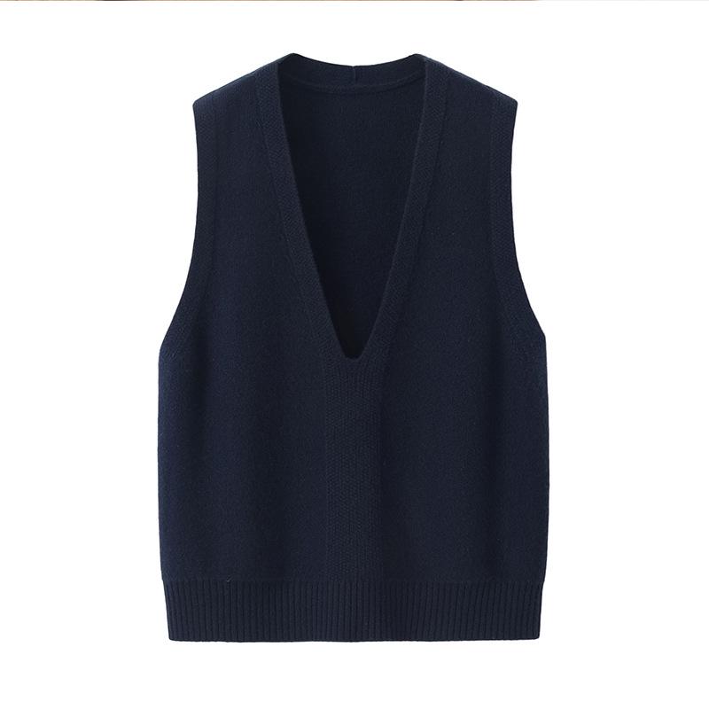 Women's 95% Cashmere Loose Sleeveless Pullover Vest - 2026 Collection