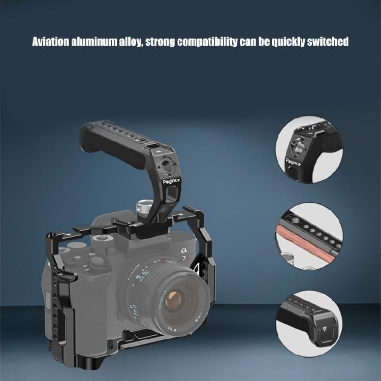 Camera Top Handle Handgrip 3/8 Locating Hole Cold Shoe Mount with 1/4 Holes for DSLR Cage Rig and Accessories