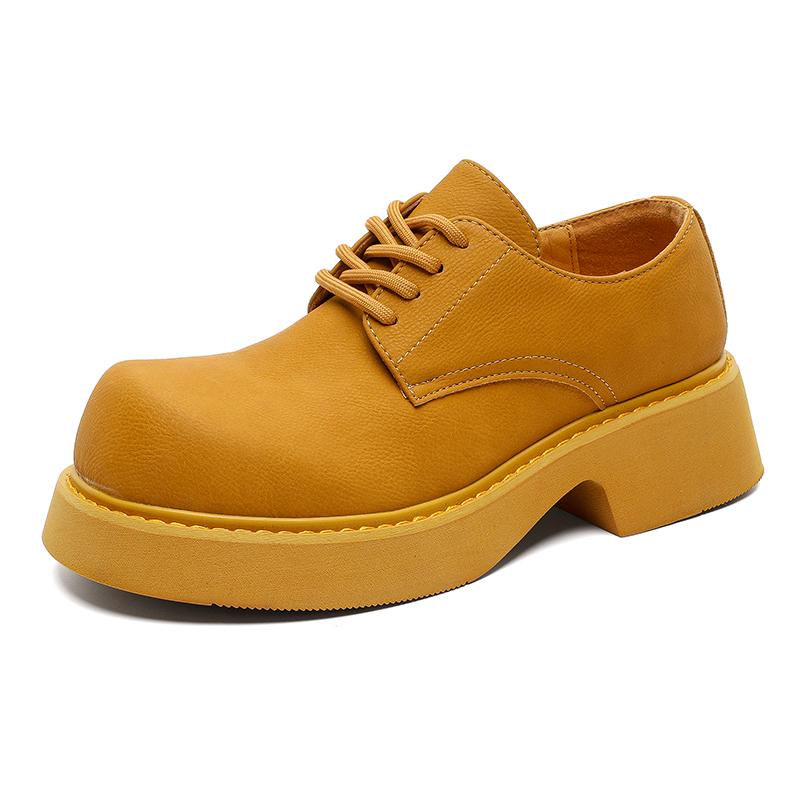 Fashion Fashion Men's Thick Soled Shoes Retro Casual Style Office and Leisure Party High Quality Daily Shoes Derby Dress 38-46 Lace-up